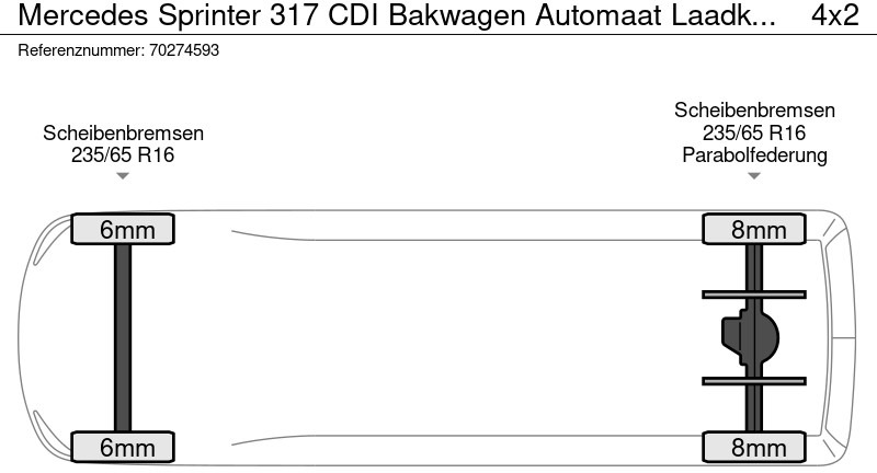 Closed box van Mercedes-Benz Sprinter 317 CDI Bakwagen Automaat Laadklep Camera Meubelbak Koffer LBW 20m3 Airco: picture 19