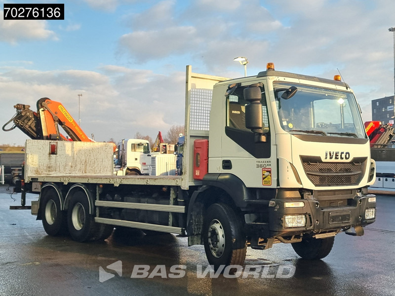 Dropside/ Flatbed truck, Crane truck Iveco Trakker 360 6X4 Palfinger PK 18502 SH D Kran Crane Big axle Euro 6: picture 10