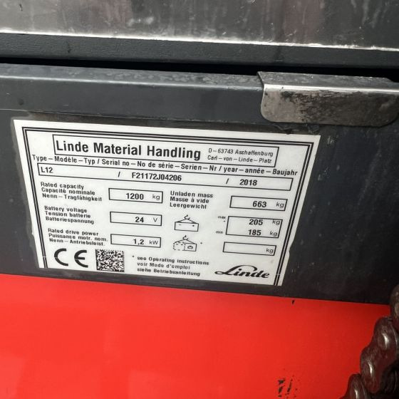 Stacker Linde L12 (1172): picture 11